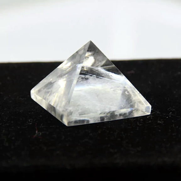 K-KED Natural Gemstone Clear Quartz Crystal Pyramid Tower Healing Energy Rock Decor-default