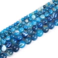 thumbnail image 1 of K-KED Natural Genuine Banded Blue Agate Gemstone Loose Beads For Delicate Jewelry Making 15"-6 mm, 1 of 6