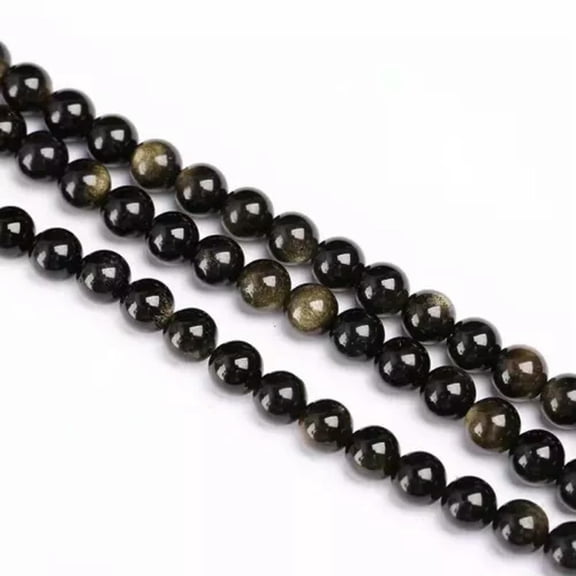 K-KED Natural Golden Obsidian Gemstone Round Beads 4mm 6mm 8mm 10mm 12mm 14mm 15.5"-6 mm