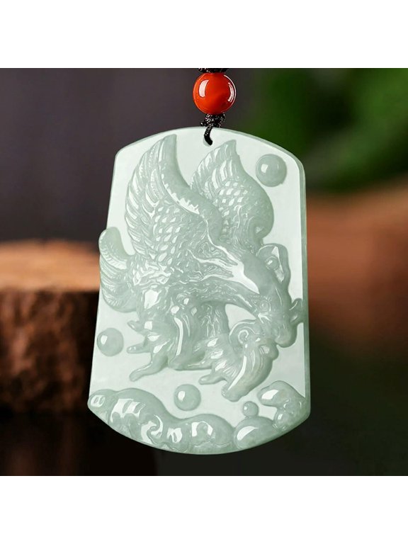 Natural Grade A Jade Jadeite Men Women Gift Lucky Craved Eagle Pendant