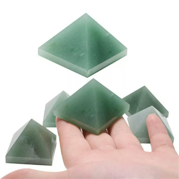 K-KED Natural Green Aventurine Jasper Stone Quartz Crystal Reiki Tower Pyramid Chakra