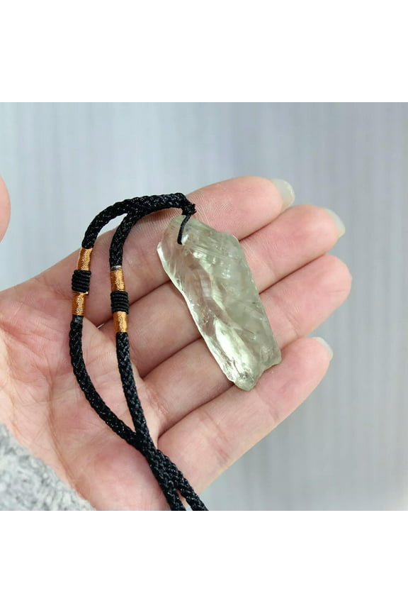 Natural Green Creastly Flourite Stone Quartz Crystal Energy Pendant Healing Rock