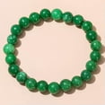 thumbnail image 1 of K-KED Natural Green Jade Crystal Bead Men Women Lucky Charm Energy Bracelet Bangle-8 mm, 1 of 6