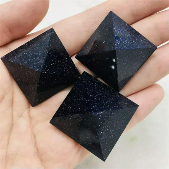 K-KED Natural Healing Quartz Crystal Point Tower Chakra Rock Gems Pyramid Reiki Decor-Blue Sandstone Quartz Crystal