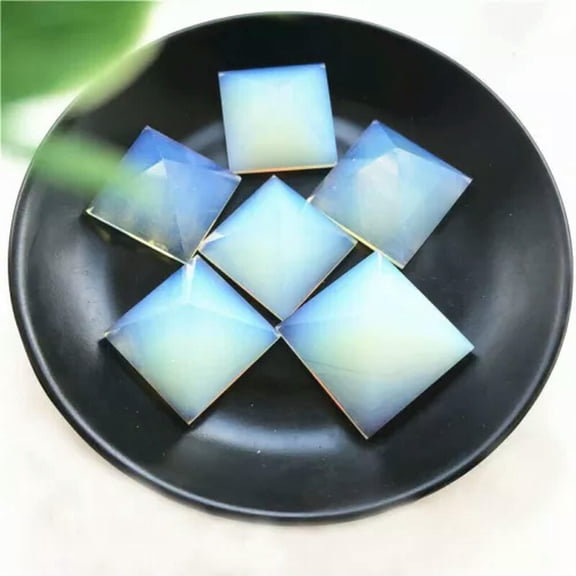 K-KED Natural Healing Quartz Crystal Point Tower Chakra Rock Gems Pyramid Reiki Decor-White Opal Quartz Crystal