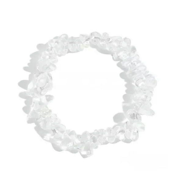 K-KED Natural Healing Quartz Gravel Hand Strings Crystal Gems Stretchy Bracelet Reiki-White Clear Quartz-10pcs