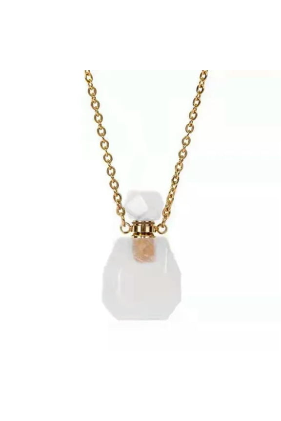 Natural Hexagonal Quartz Crystal Stone Pendulum Pendant Reiki Healing Necklace-Clear Quartz #2