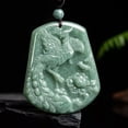 thumbnail image 1 of K-KED Natural Jade Gift for Men and Women Blessing Auspicious Flower Phoenix Pendant, 1 of 5