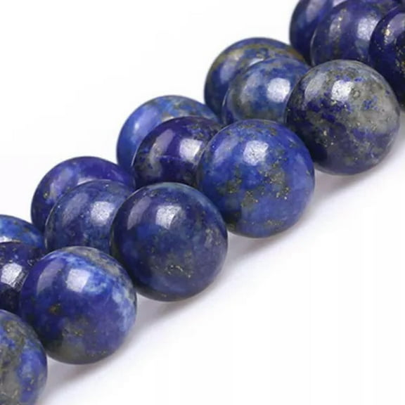 K-KED Natural Lapis Lazuli Gemstone Precious Round Beads For Jewellery Making 15"-6 mm