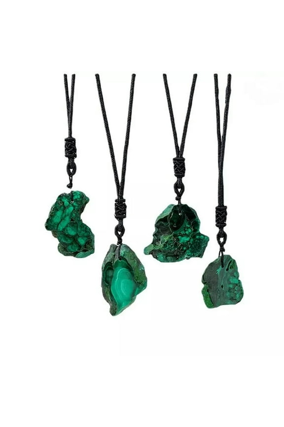 Natural Malachite Crystal Stone Pendant Quarz Handmade Reiki Healing Necklace