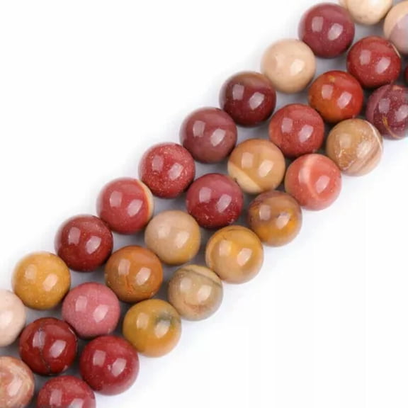 K-KED Natural Mookaite Jasper Gemstone Round Beads For Delicate Jewelry Making 15"-8 mm