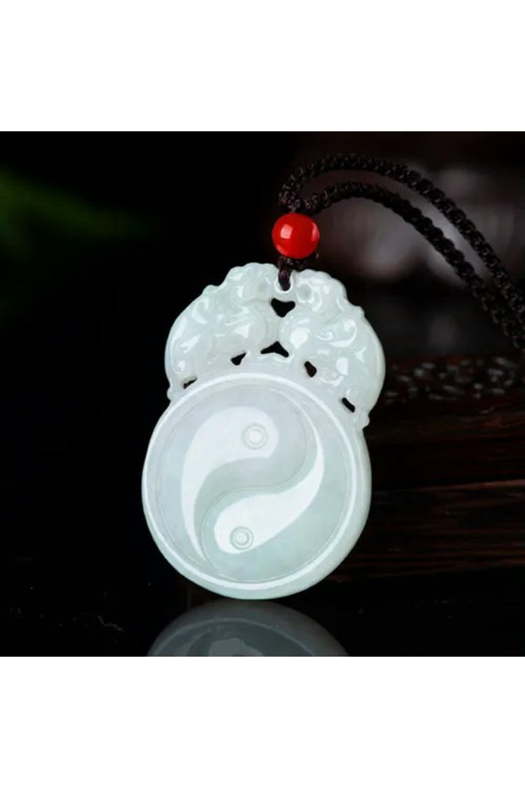 Natural Myanmar A-Grade Jade Double Pixiu Peace Buckle Wealth Attraction Pendant-default