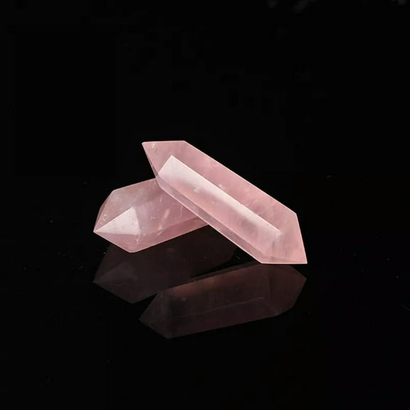 K-KED Natural Pink Rose Quartz Crystal Point Wand Mineral Chakra Obelisk Stone 50-60mm