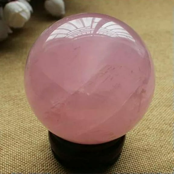 K-KED Natural Pink Rose Quartz Magic Crystal Healing Ball Sphere 38-40MM