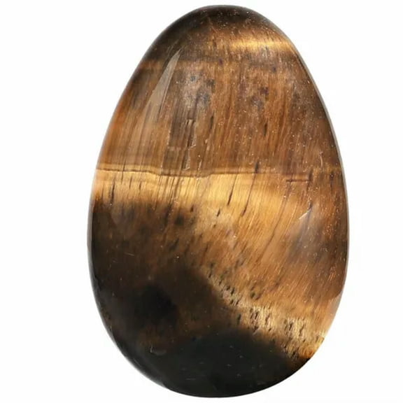 K-KED Natural Quartz Crystal Egg Gemstone Healing Exercise Palm Worry Reiki Stones-Tiger's Eye
