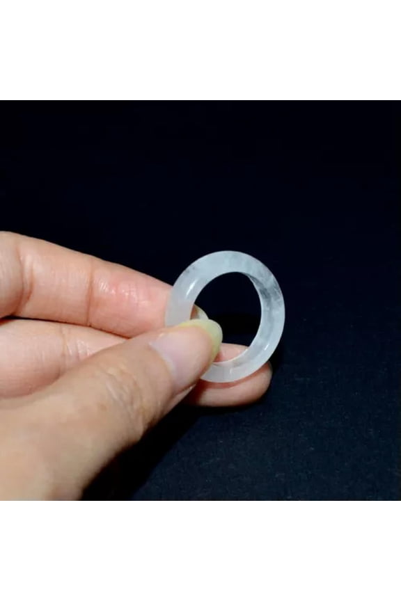 Natural Quartz Crystal Gemstone Ring Lovers Finger Circle Delicate Jewelry Healing Gift-Clear Quartz Crystal