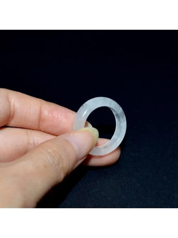 Natural Quartz Crystal Gemstone Ring Lovers Finger Circle Delicate Jewelry Healing Gift-Clear Quartz Crystal