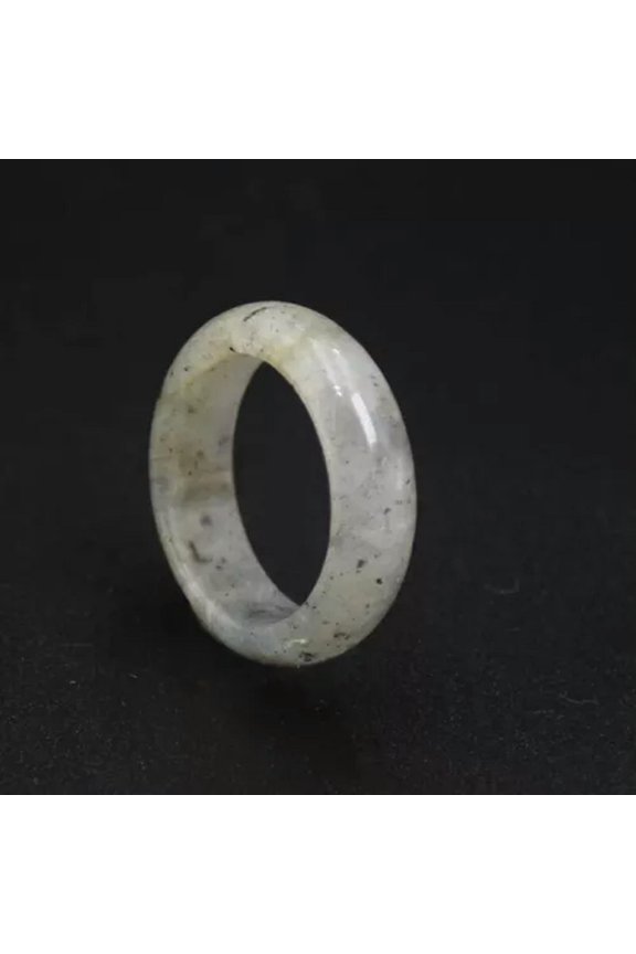 Natural Quartz Crystal Gemstone Ring Lovers Finger Circle Delicate Jewelry Healing Gift-Labradorite Moonstone Quartz C...