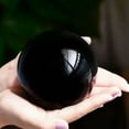 thumbnail image 1 of K-KED Natural Quartz Crystal Healing Gems Sphere Ball Energy Stone Reiki Decor + Stand-Black Obsidian (About 100mm,2...., 1 of 9