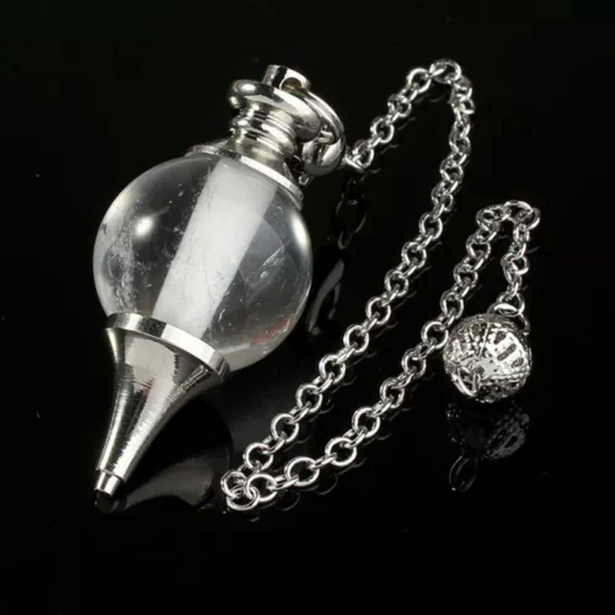 JADENOVA Pendulum Crystal Natural Amethyst Reiki Energy Healing Pendant Necklace for Women