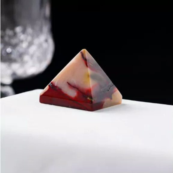 K-KED Natural Quartz Crystal Point Tower Chakra Healing Rock Gemstone Pyramid Decor-1pc-Mookaite Jasper Quartz