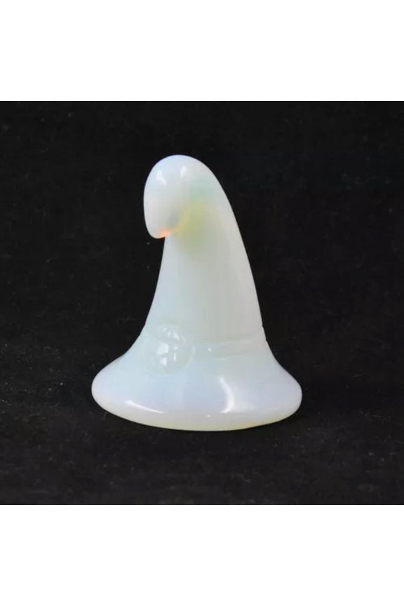 Natural Quartz Skull Carved Wizard Hat Stone Crystal Pentagram Witch Cap Reiki-Opal Stone-5pcs