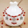 thumbnail image 1 of K-KED Natural Red Agate Foot Chain Retro Tassel Red Zodiac Jewelry-11, 1 of 8