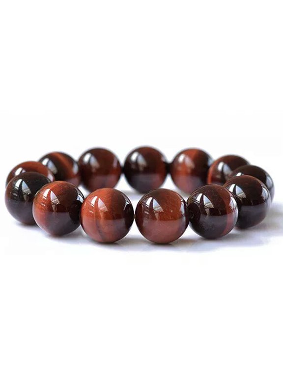 Natural Red Tigers Eye Crystal Bead Men Women Lucky Charm Energy Bracelet Bangle-10 MM