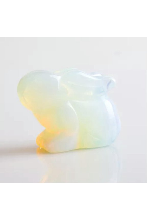 Natural Rose Quartz Rabbit Crystal Hand Carved Energy Healing Agate Mineral Rock-Opal
