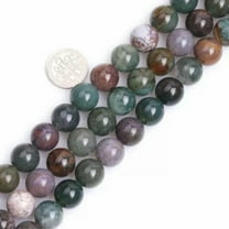 K-KED Natural Round Green India Agate Stone Loose Beads Delicate Jewelry Making 15"-6 mm