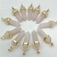 thumbnail image 1 of K-KED Natural Stone 100pcs Gold Hexagonal Column Pendants for Delicate Jewelry Making Wholesale-Rose Quartz, 1 of 9