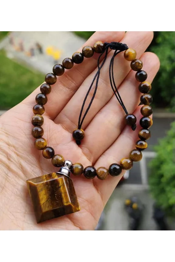 Natural Tiger eye Gems Bracelet Perfume bottle Chakra Reiki Healing Amulet