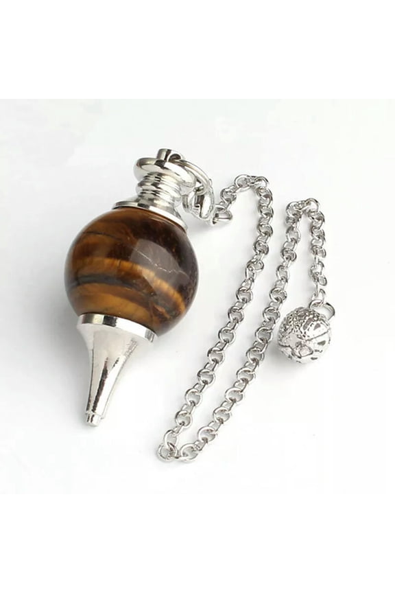 Natural Tiger's Eye Quartz Crystal Pendant Bead Dowsing Stone Healing Necklace