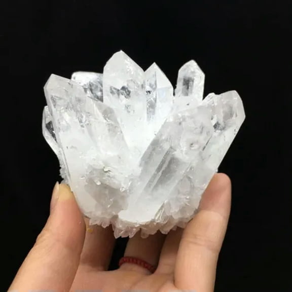 K-KED Natural White Clear Quartz Cluster Healing Energy Crystal Point Specimens Reiki-White Clear Quartz 100g