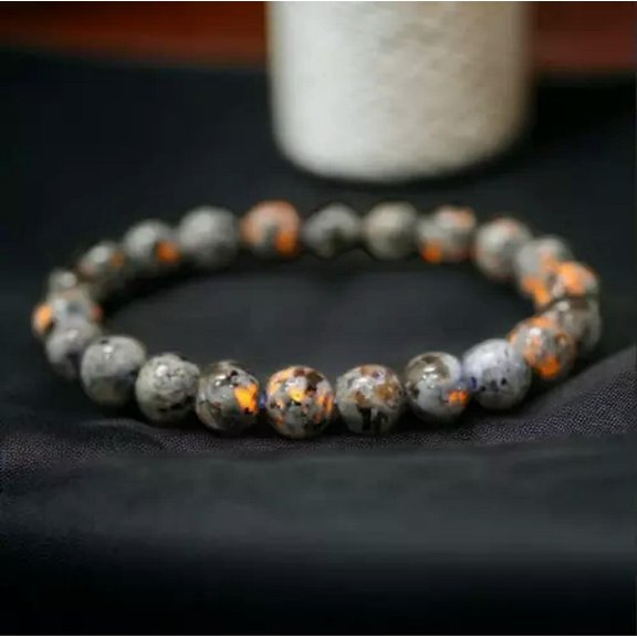 K-KED Natural Yooperlite 8mm Beaded Crystal Healing Chakra Handmade Lucky Bracelet