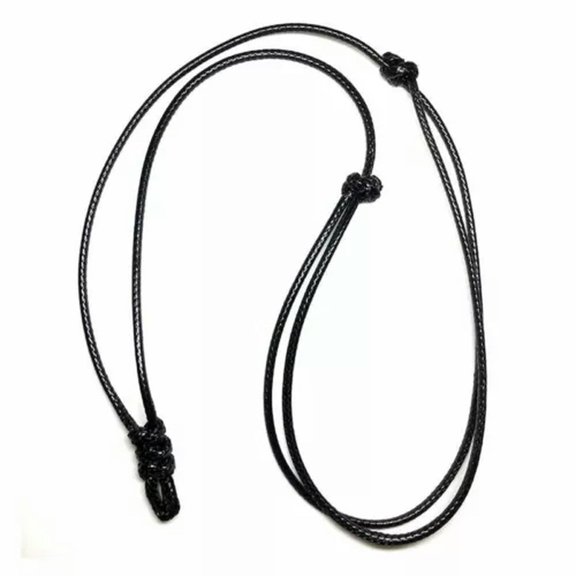K-KED Necklace Black Leather Rope Lucky Adjustable Rope Chain Collar Diy Pendant