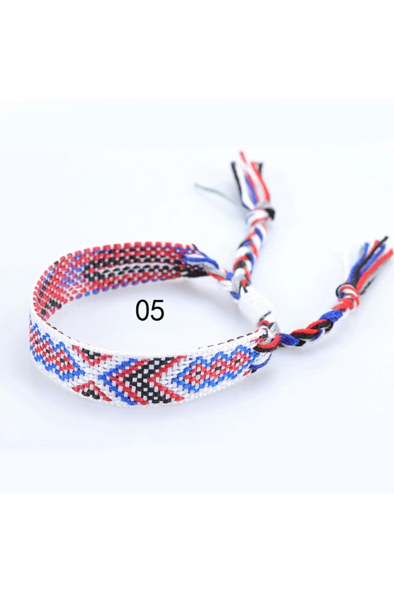 Nepal National Wind Woven Bracelets Colorful Tassel Lucky Friendship Hand Rope-5-2PCS
