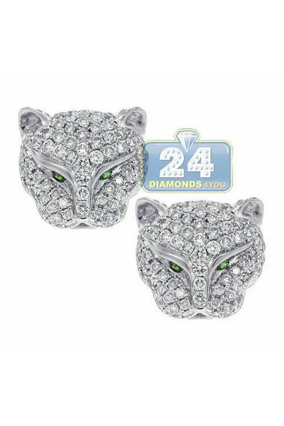 New 1 Pair Elegant Women Crystal zirconia Rhinestone Ear Stud Fashion Earrings-Leopard