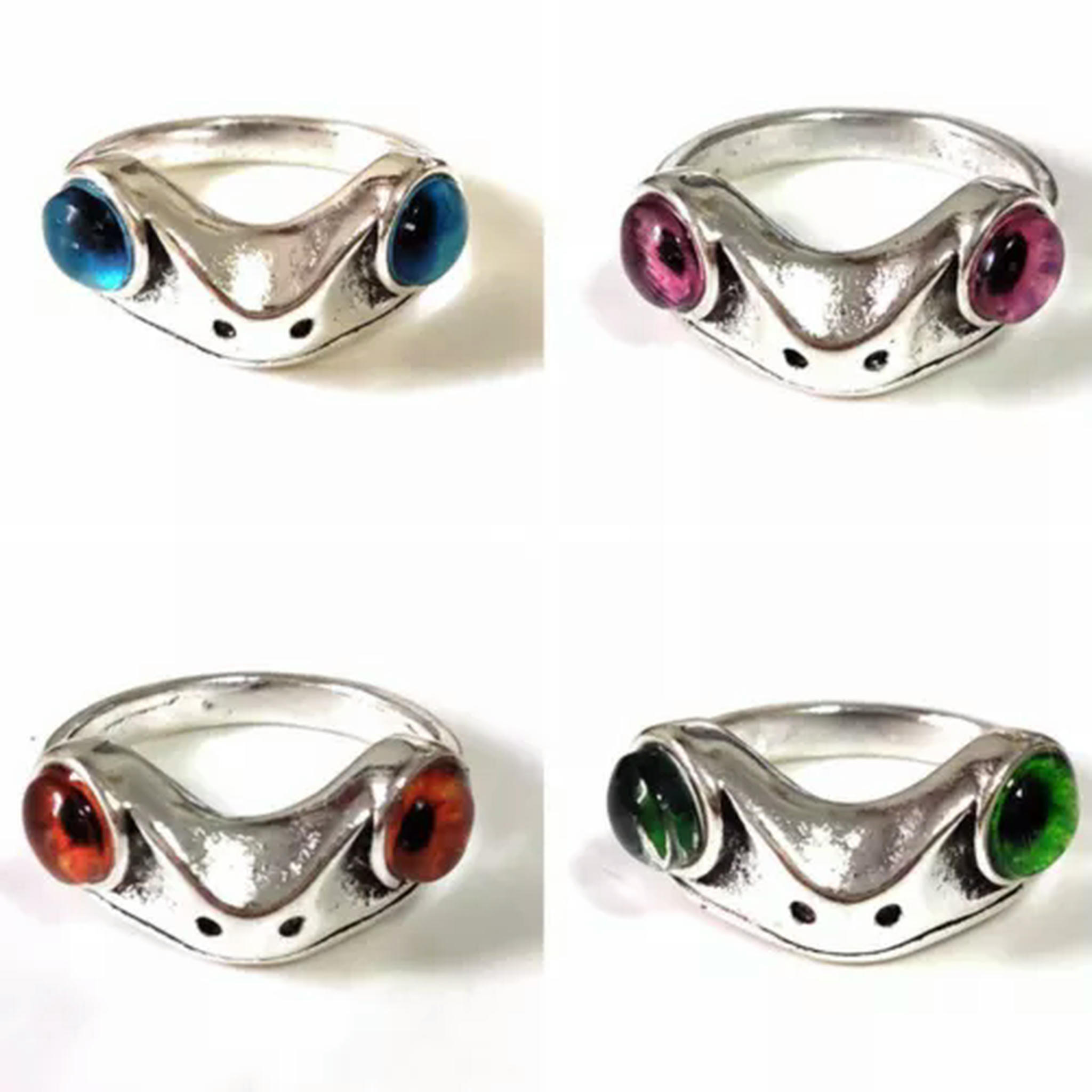 Colored Frog Rings K-KED New 30pcs Cute Frog Eye Ring 4 Colors Evil Eyes Vintage Punk ...