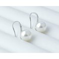 thumbnail image 1 of K-KED New 8/10/12/14/16mm White South Sea Shell Pearl Silver Hook Dangle Earrings-16 mm, 1 of 6