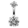 thumbnail image 1 of K-KED New Belly Button Rings Dangle Rhinestone Navel Crystal Bar Barbell Body Piercing-02-white, 1 of 9