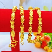 K-KED New Mens 24K Thai Baht Yellow Gold Plated Necklace 24"