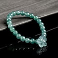 thumbnail image 1 of K-KED New Natural Jade Jadeite 6.5mm Round Beads with Flower Link Women Bracelet 1PCS, 1 of 3