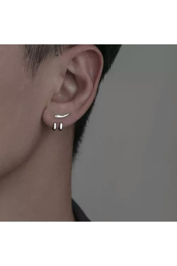 New Punk Earring For Men Detachable Dual Purpose Stud Earrings Prong Ear Char:yq-Left