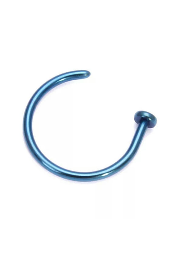 Nose Ring Surgical Steel Fake Nose Rings Hoop Nose Rings Small Thin Piercing *-blue-10mm