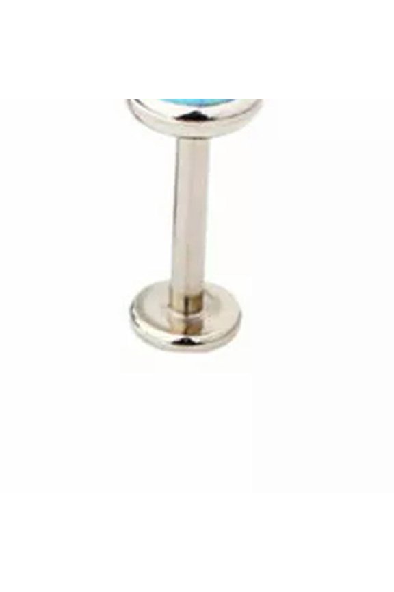 Opal Bezel Labret Triple Forward Helix Earring Piercing Tragus Cartilage Studs-OP06-1.2mm/10mm/3mm