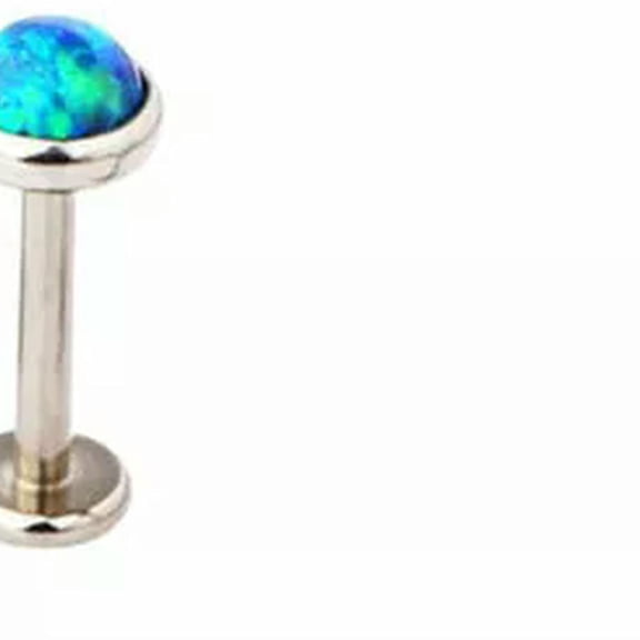 K-KED Opal Bezel Labret Triple Forward Helix Earring Piercing Tragus Cartilage Studs-OP13-1.2mm/6mm/4mm