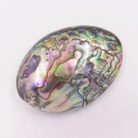 K-KED Oval Abalone Natural Green Rainbow Paua Shell Pendant Making DIY 35mmX50mm