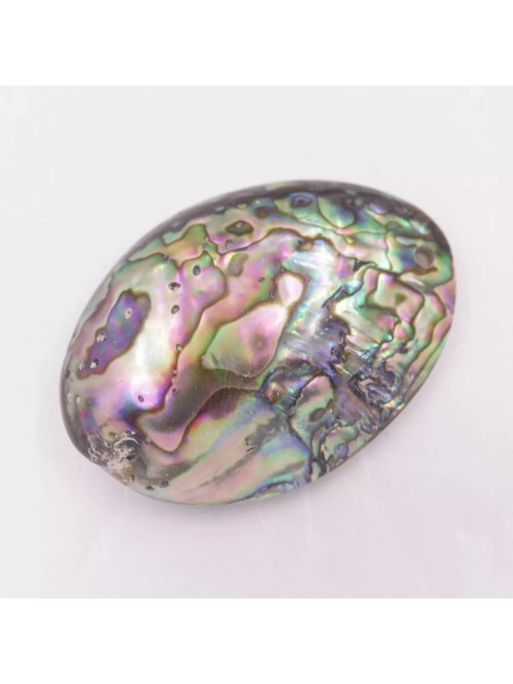 Oval Abalone Natural Green Rainbow Paua Shell Pendant Making DIY 35mmX50mm