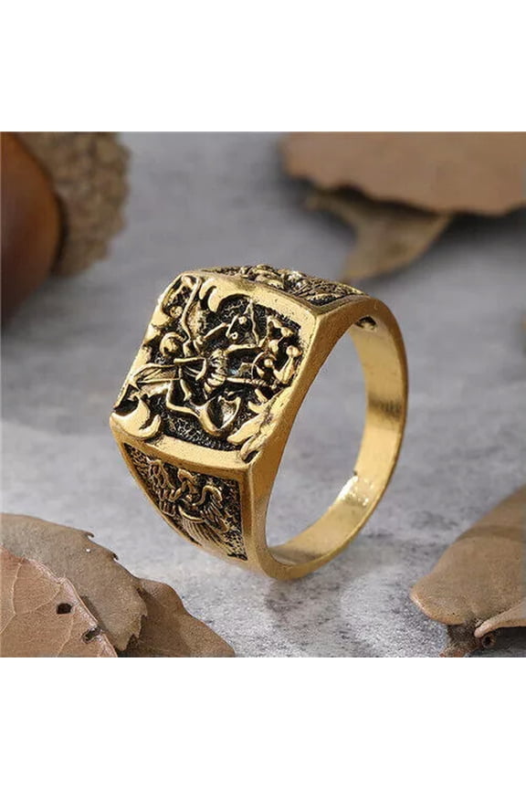 Party Yellow Gold Filled Men Hip Hop Cubic Zirconia Ring Delicate Jewelry Size 6-13-Style 4-9